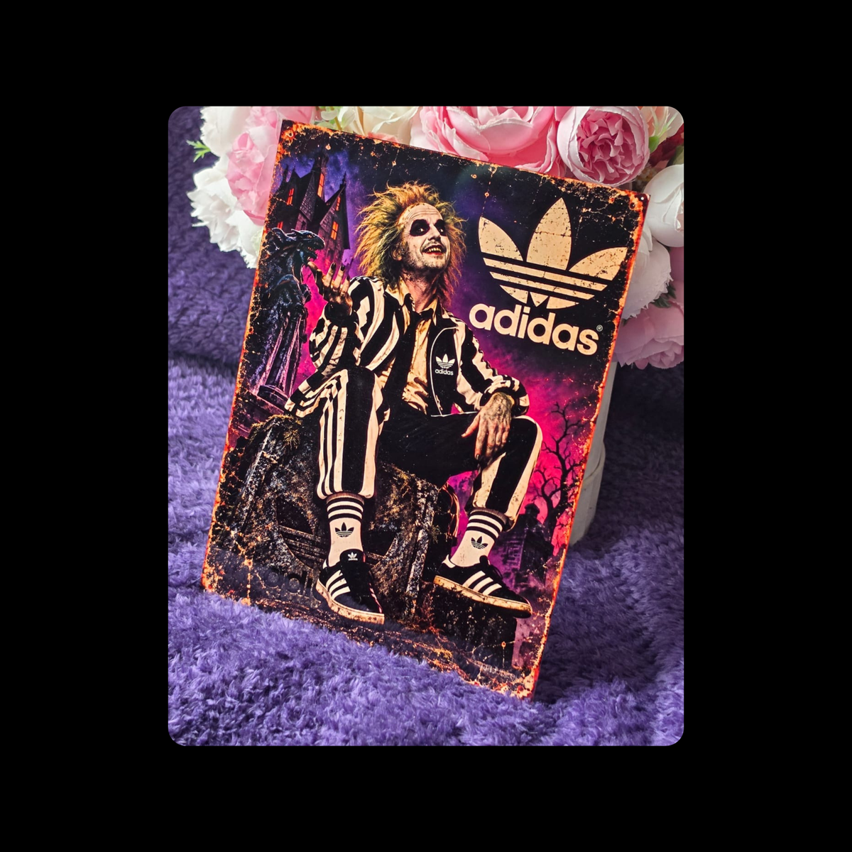 Adidas Beetlejuice Metal Bar Sign 15cm x 20cm