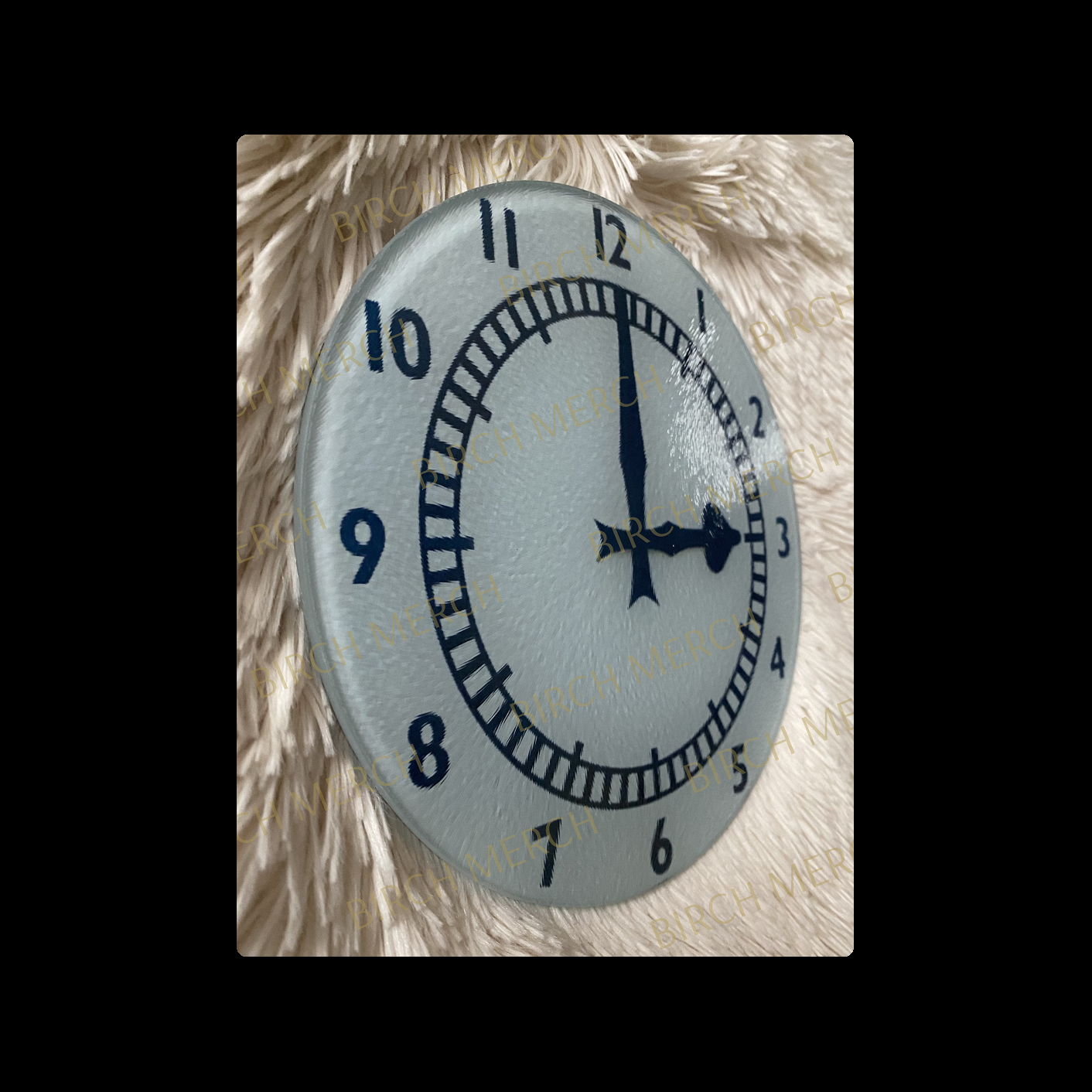 Arsenal Clock End Clock Round Glass Chopping Board 20cm