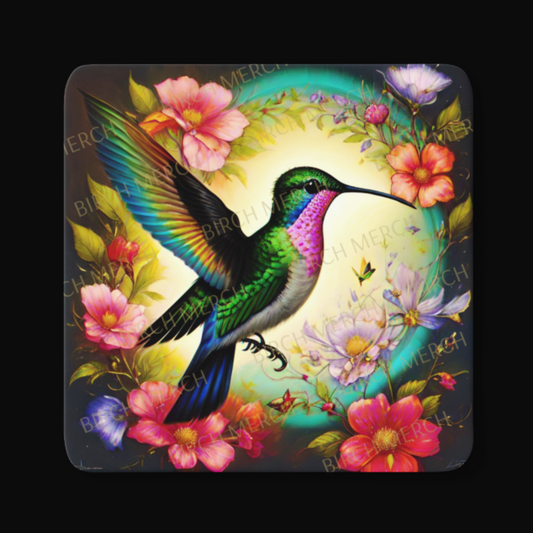 Hummingbird Square Coaster 9cm x 9cm Style B Design 1