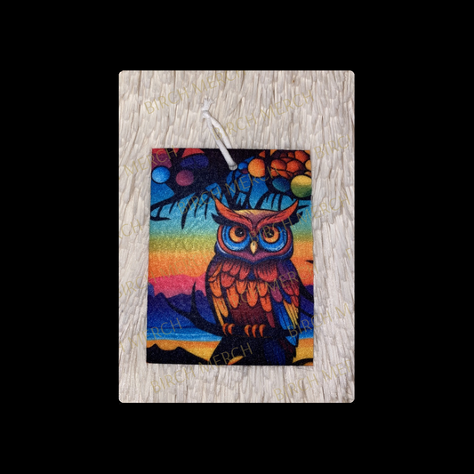 Owl Double Sided Air Freshener 10cm x 7.5cm Design 2