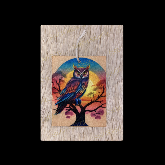 Owl Double Sided Air Freshener 10cm x 7.5cm Design 3