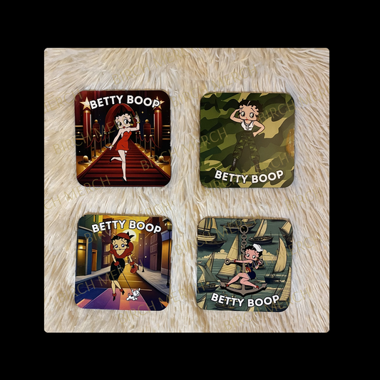 Betty Boop Square 4 Coaster Set 9cm x 9cm