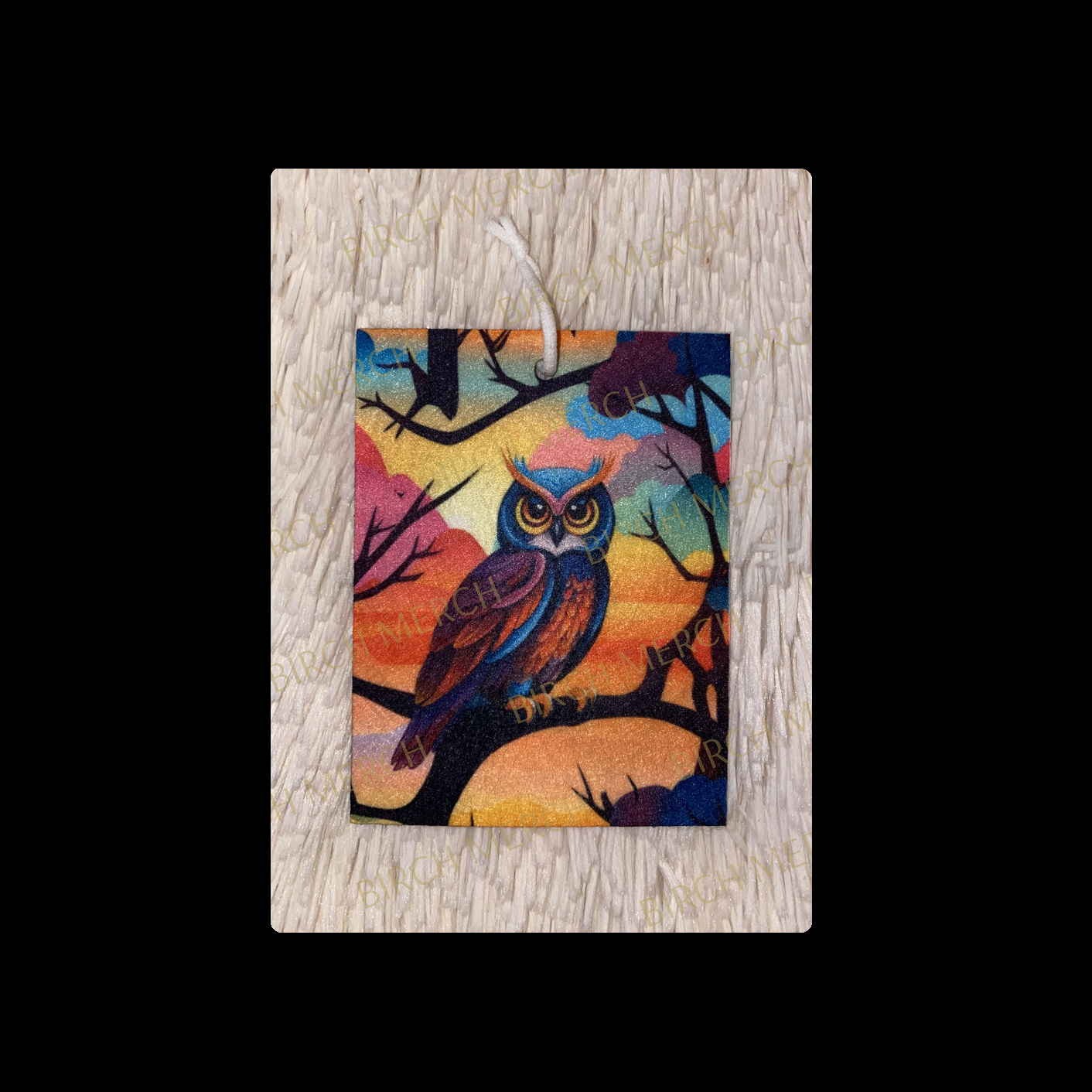 Owl Double Sided Air Freshener 10cm x 7.5cm Design 4