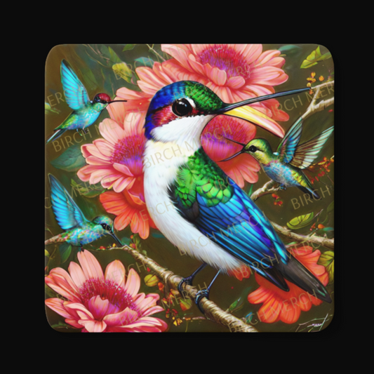 Hummingbird Square Coaster 9cm x 9cm Style B Design 4