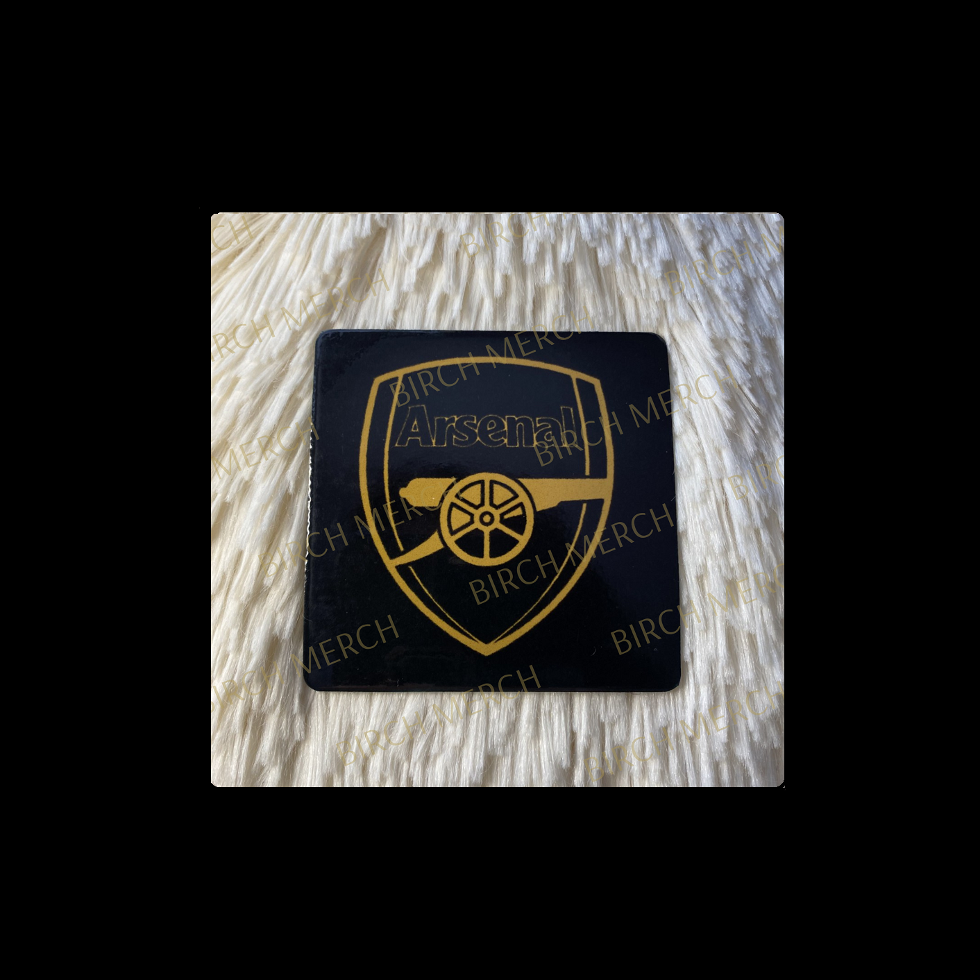 Arsenal Black & Gold Badge Square Magnet 6.5cm x 6.5cm