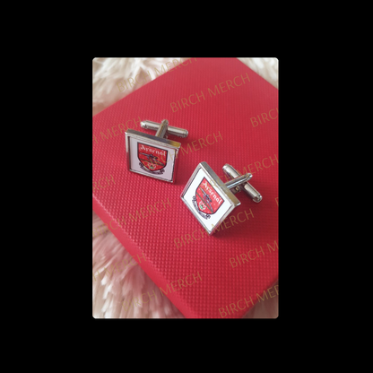 Arsenal 1990-1994 Badge Square Chrome Cufflinks 17mm