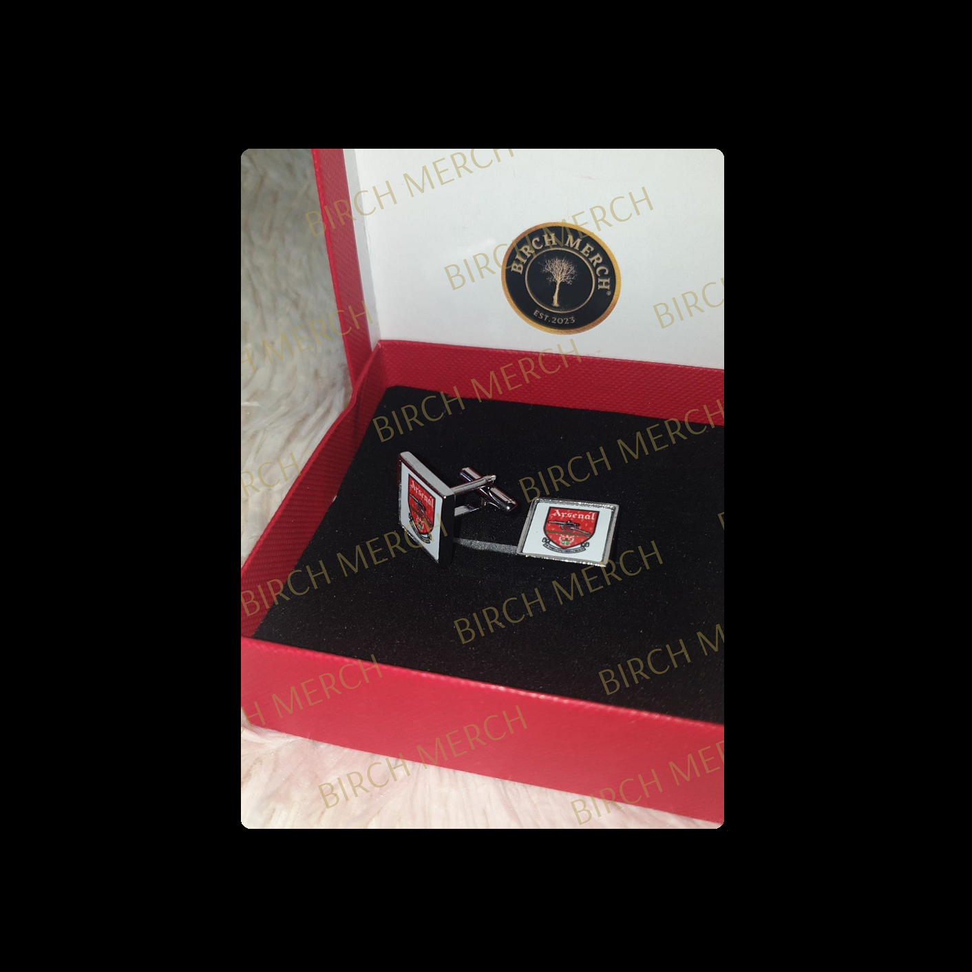 Arsenal 1990-1994 Badge Square Chrome Cufflinks 17mm