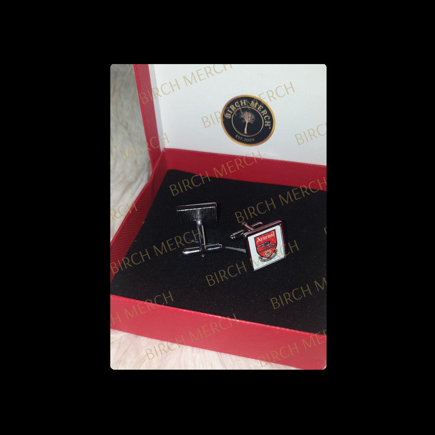 Arsenal 1990-1994 Badge Square Chrome Cufflinks 17mm