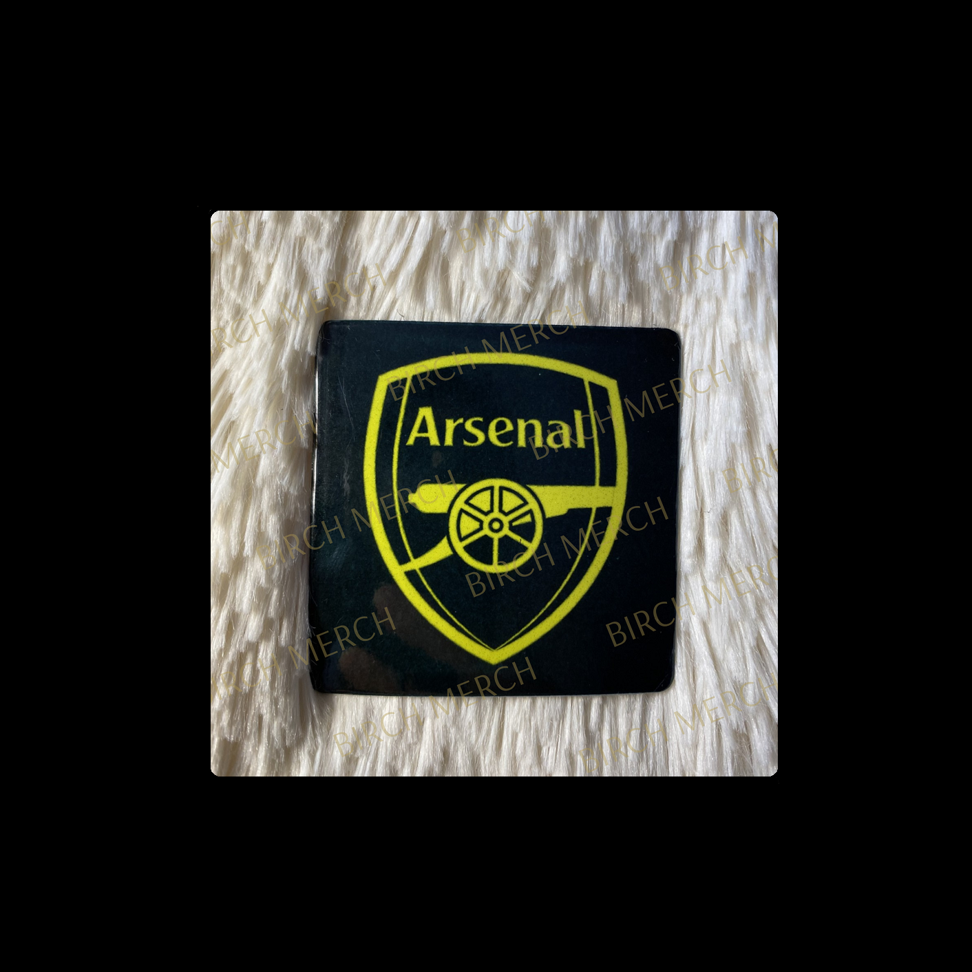 Arsenal Black & Yellow Badge Square Magnet 6.5cm x 6.5cm