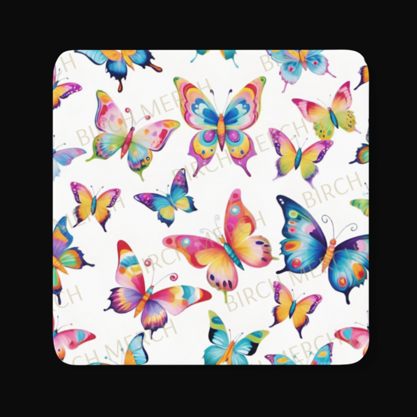 Butterfly Square Coaster 9cm x 9cm Design 1