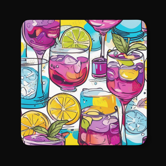 Gin & Tonic Square Coaster 9cm x 9cm Design 1