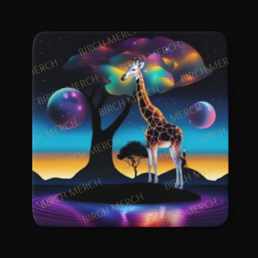 Mystical Giraffe Square Coaster 9cm x 9cm Design 1