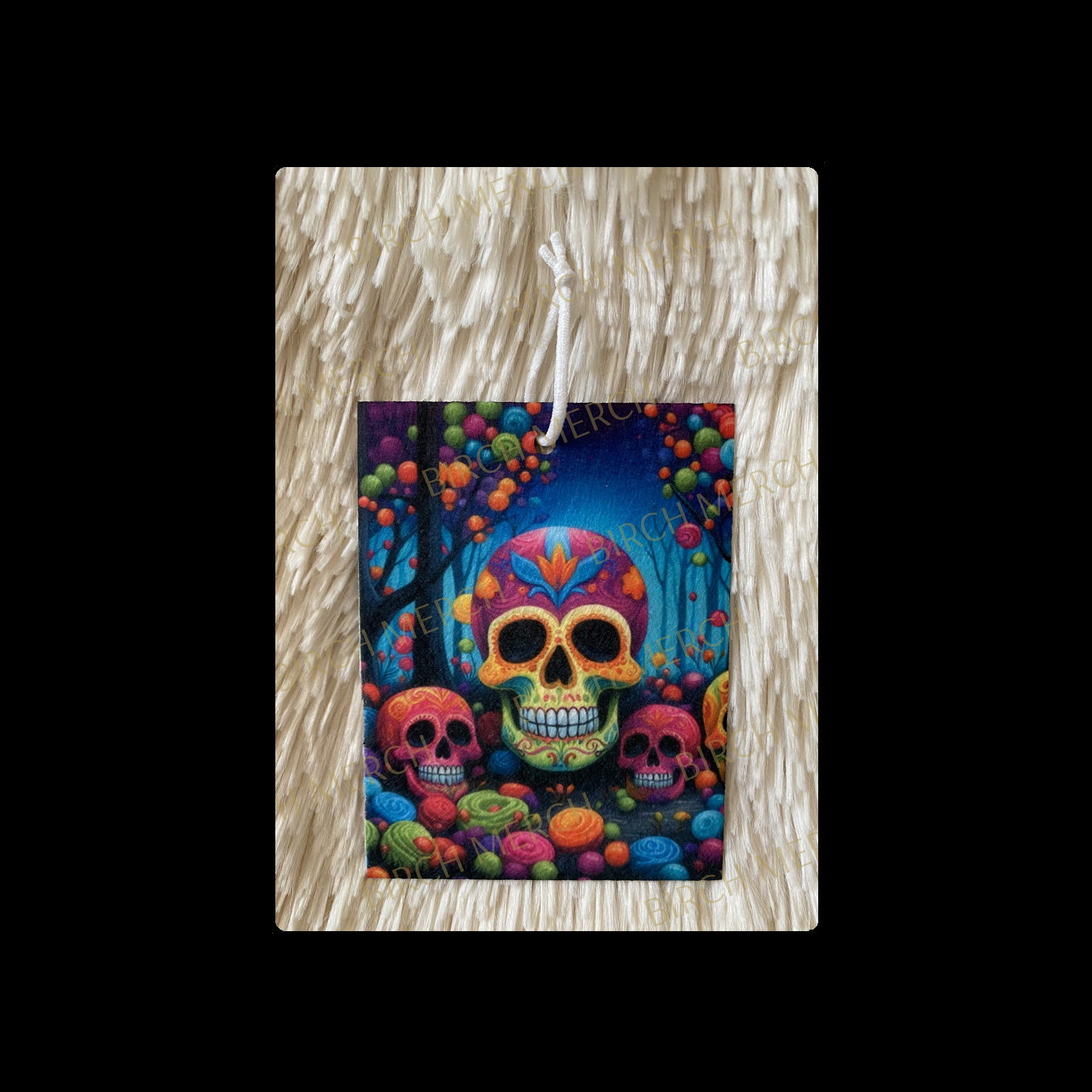 Candy Skull Forest Double Sided Air Freshener 10cm x 7.5cm