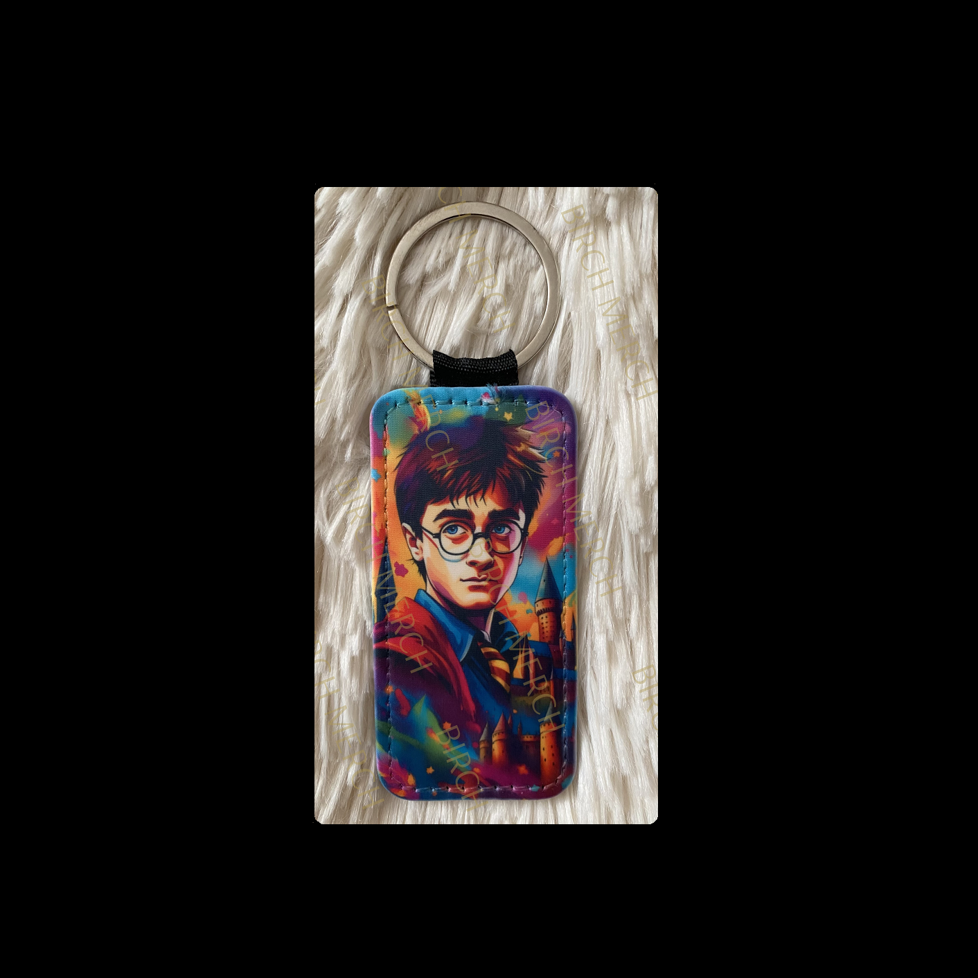 Harry Potter Rectangular Keyring 8cm x 4cm Design 1