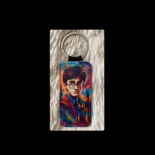 Harry Potter Rectangular Keyring 8cm x 4cm Design 1