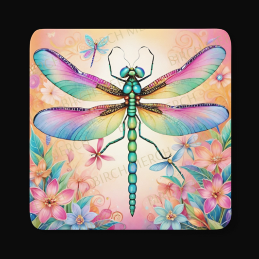 Dragonfly Square Coaster 9cm x 9cm Design 1