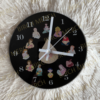 Milk O'Clock Round Glass Clock 20cm