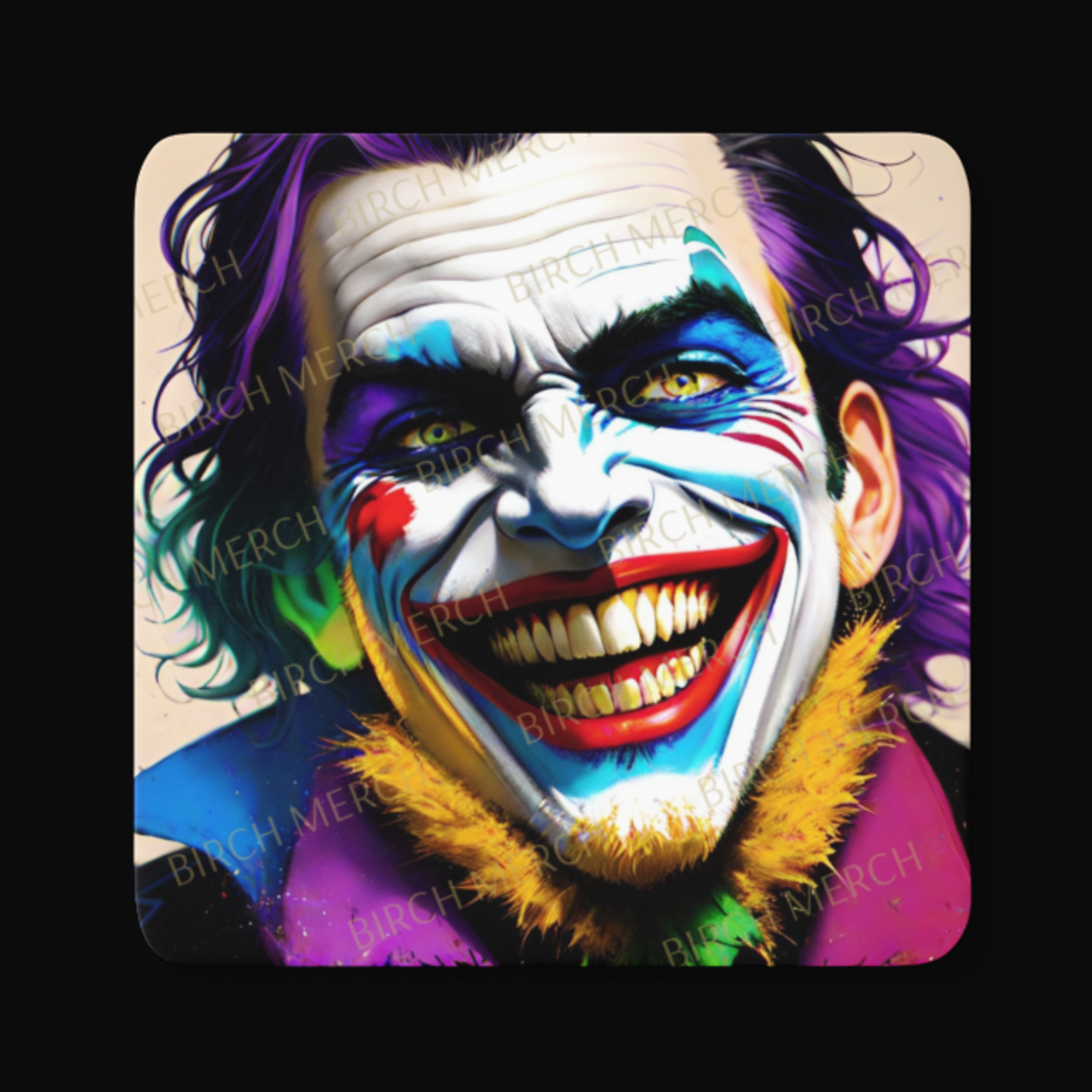 Joker Square Coaster 9cm x 9cm Design 1