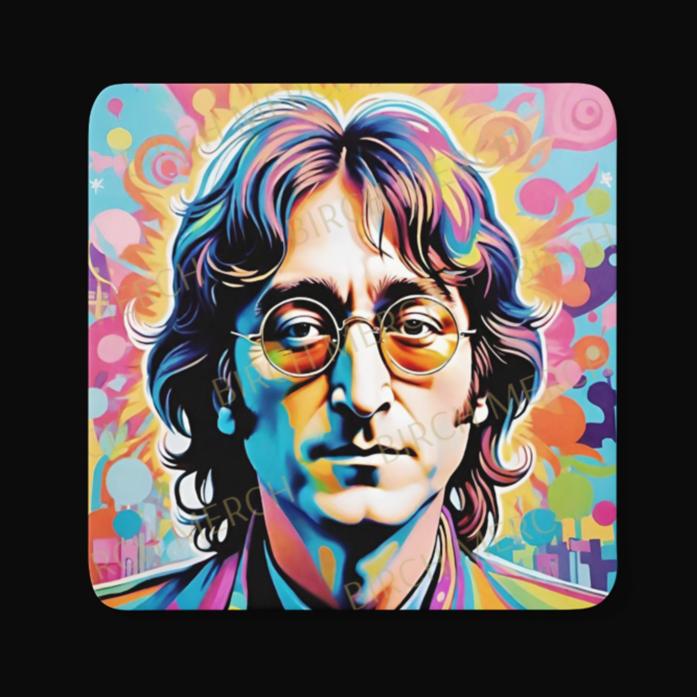 John Lennon Square Coaster 9cm x 9cm Design 1