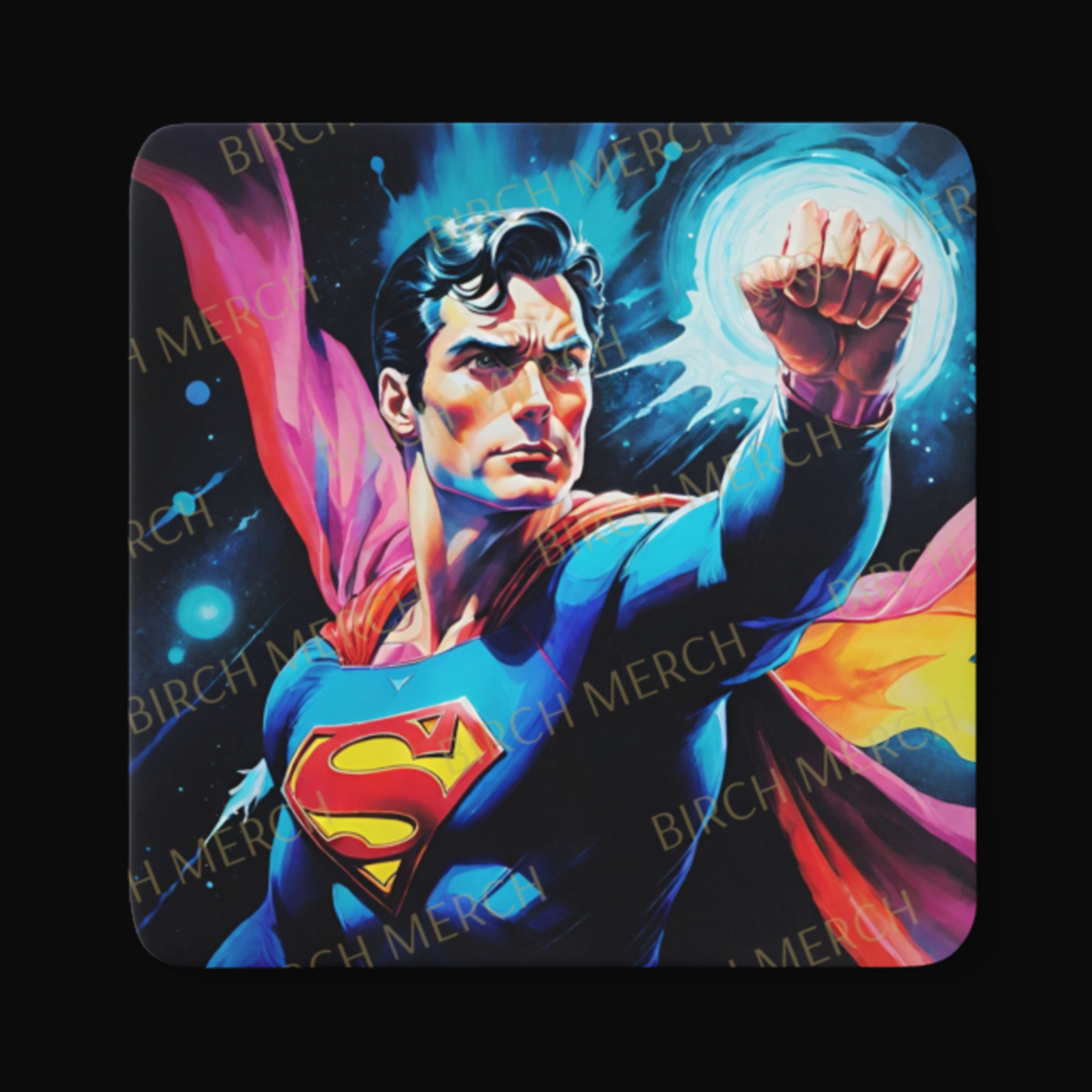 Superman Square Coaster 9cm x 9cm Design 1