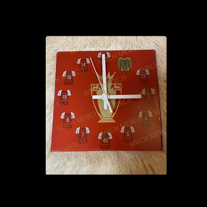 Arsenal Invincibles Team Square Glass Clock 20cm x 20cm