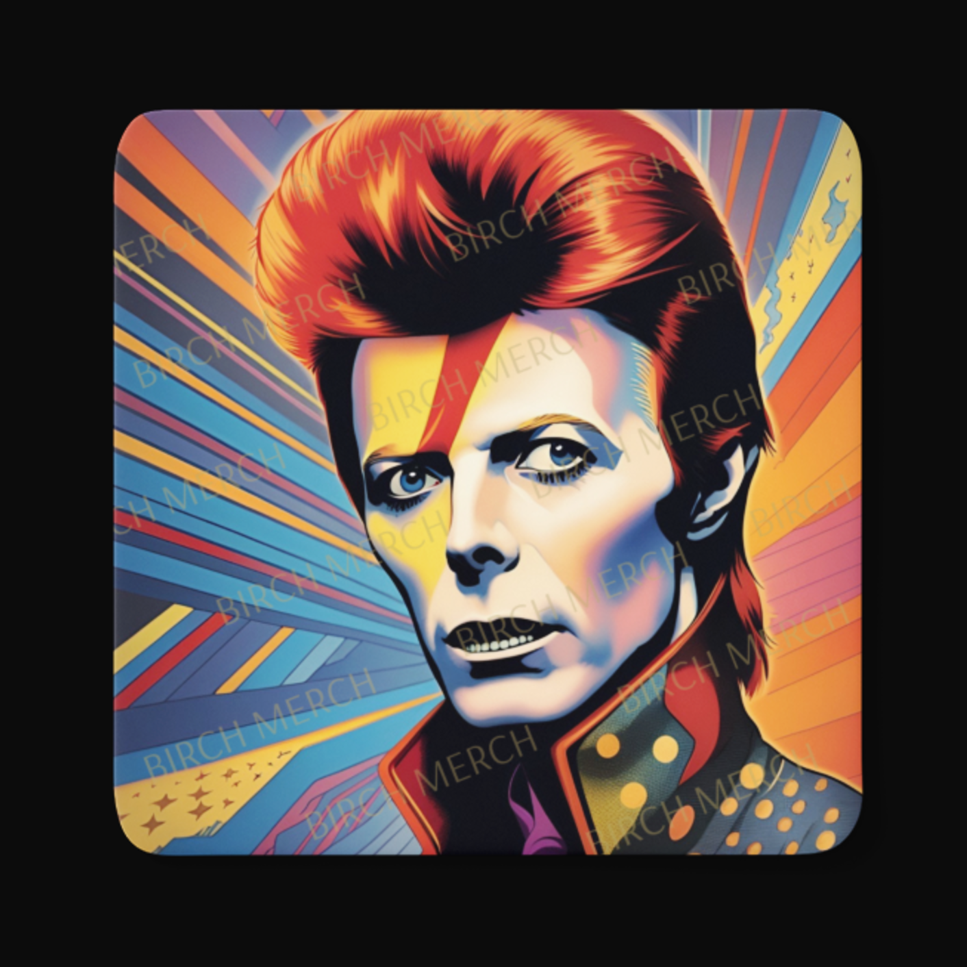 David Bowie Square Coaster 9cm x 9cm Design 1