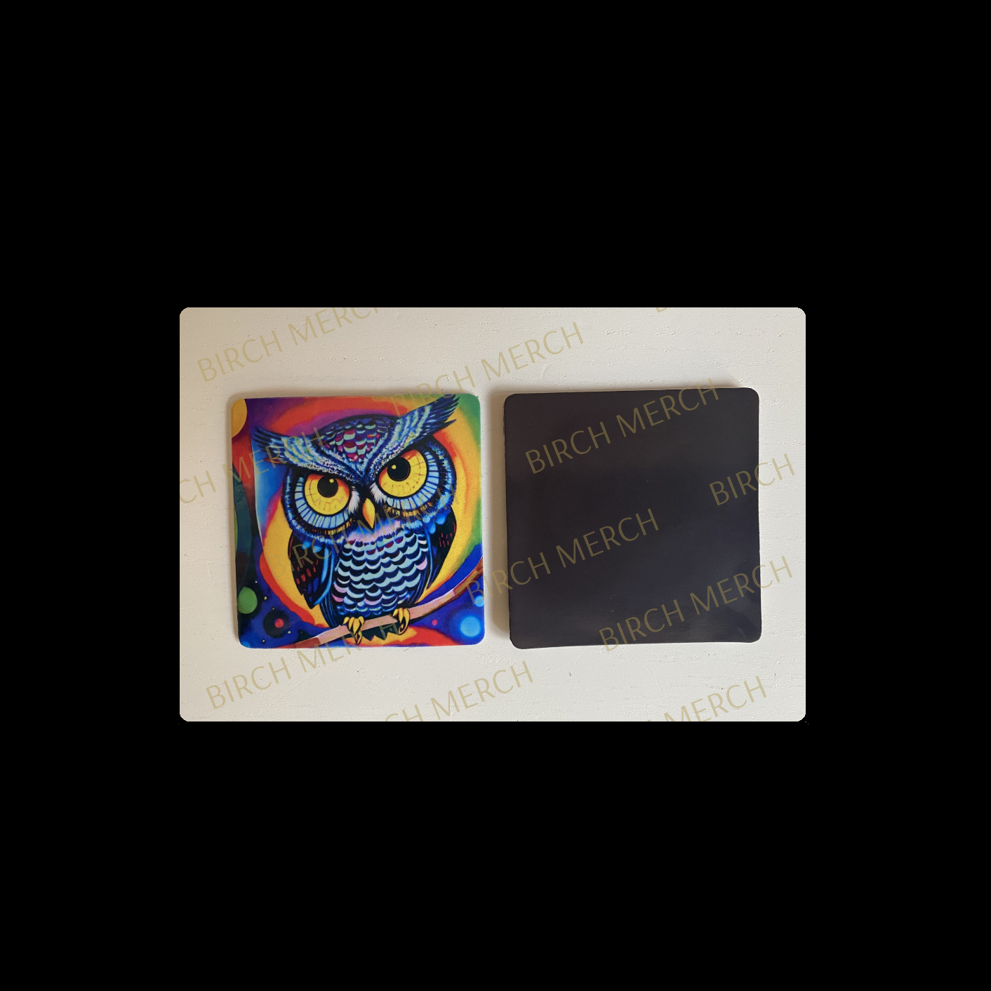 Owl Square Magnet 6.5cm x 6.5cm Design 1