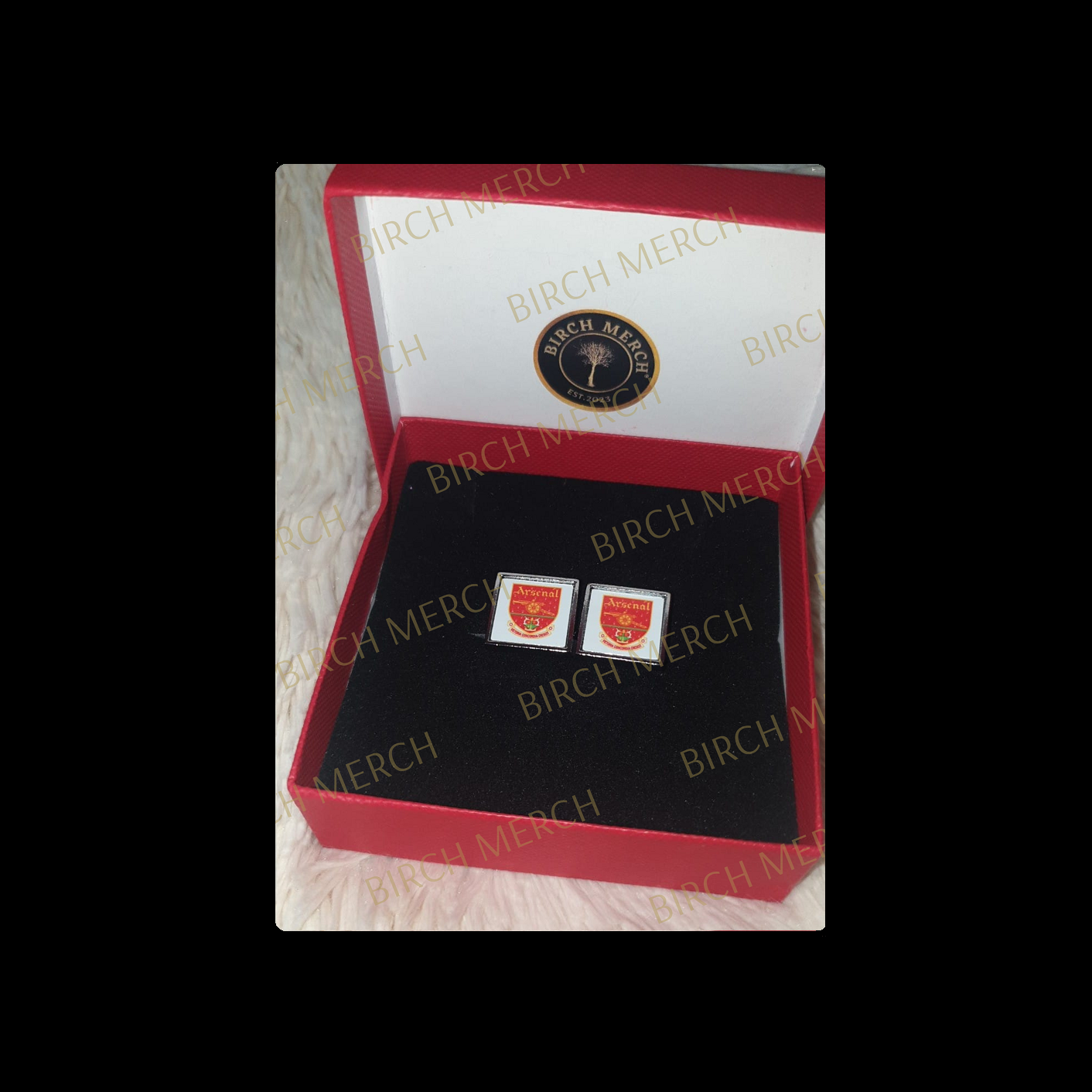 Arsenal 2001-2002 Badge Square Chrome Cufflinks 17mm