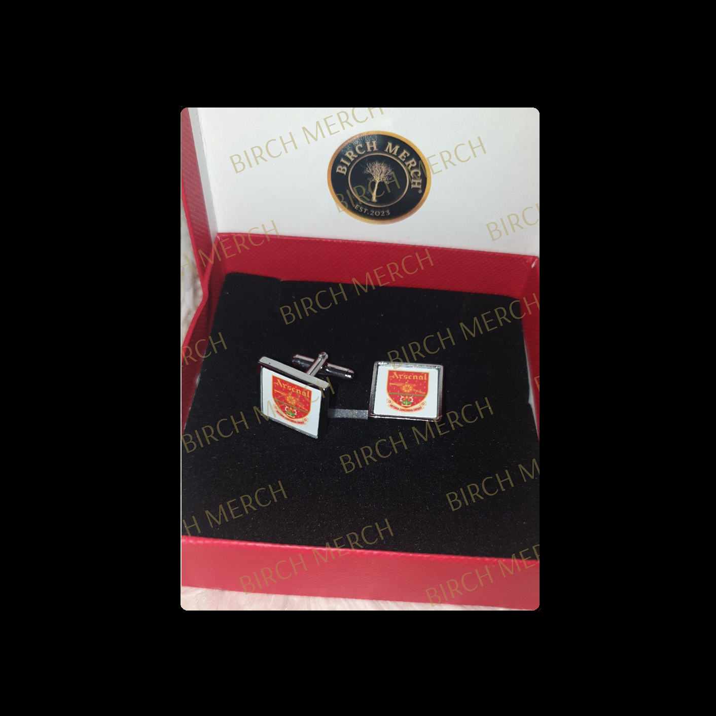 Arsenal 2001-2002 Badge Square Chrome Cufflinks 17mm