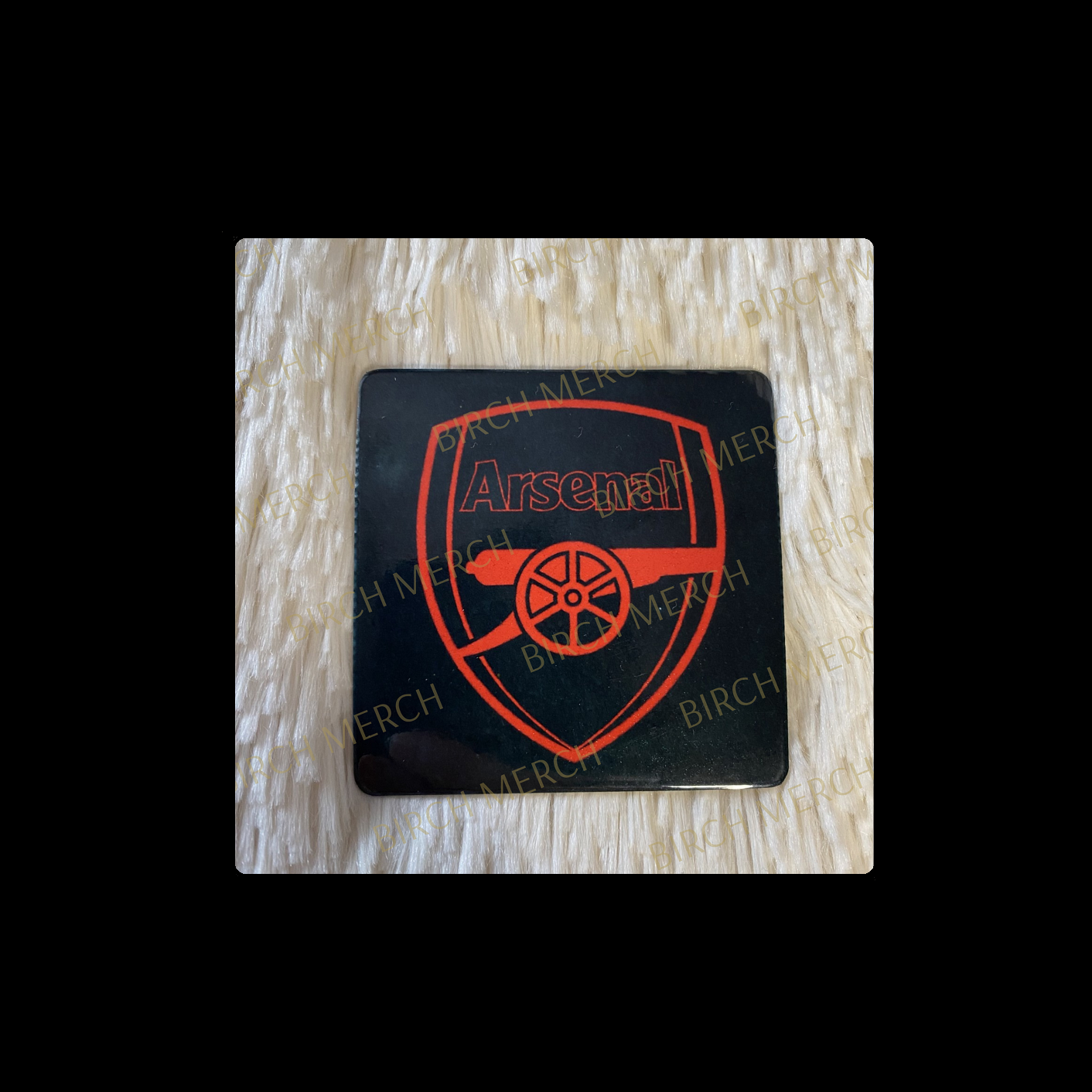 Arsenal Black & Red Badge Square Magnet 6.5cm x 6.5cm