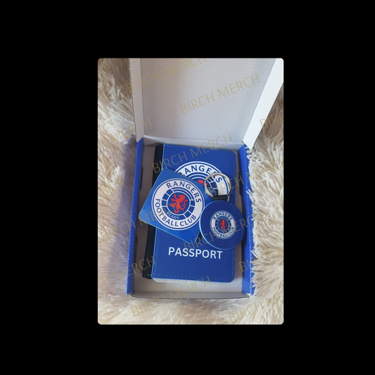 Glasgow Rangers Badge Passport Holder Wallet Gift Box Set