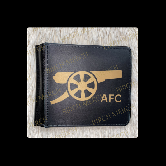 Arsenal Black & Gold Cannon PU Material Wallet 10cm x 9.5cm