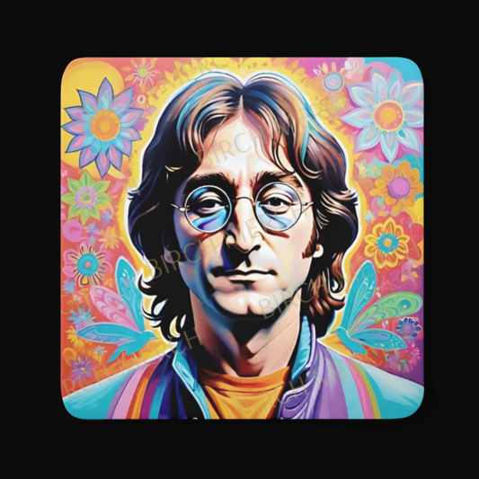 John Lennon Square Coaster 9cm x 9cm Design 2