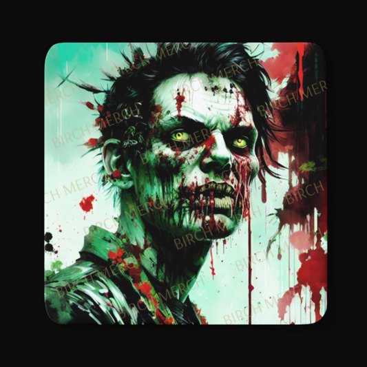 Zombie Square Coaster 9cm x 9cm Style B Design 2