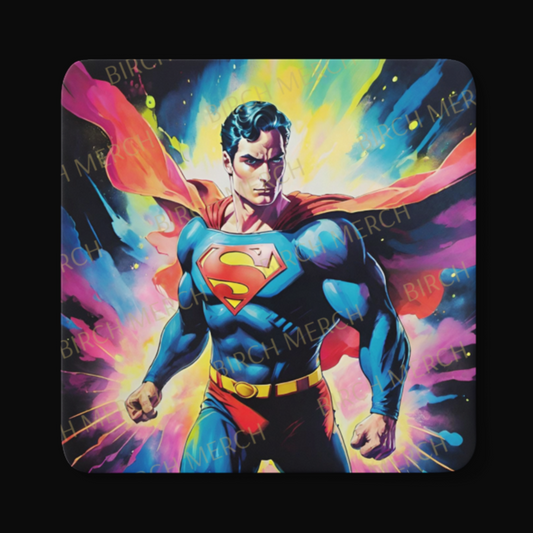 Superman Square Coaster 9cm x 9cm Design 2