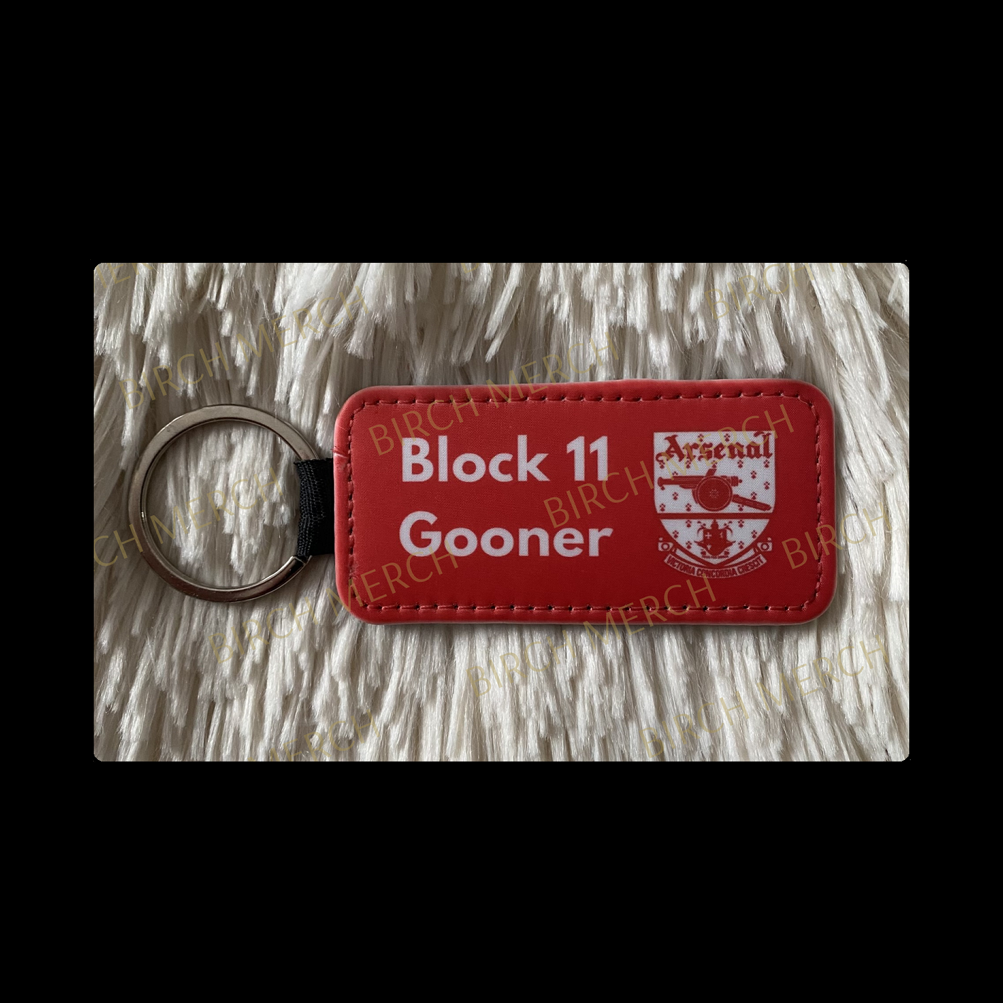 Arsenal Block Number (Your Choice of Number & Badge) Rectangular Keyring 4cm x 8cm