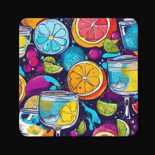 Gin & Tonic Square Coaster 9cm x 9cm Design 2