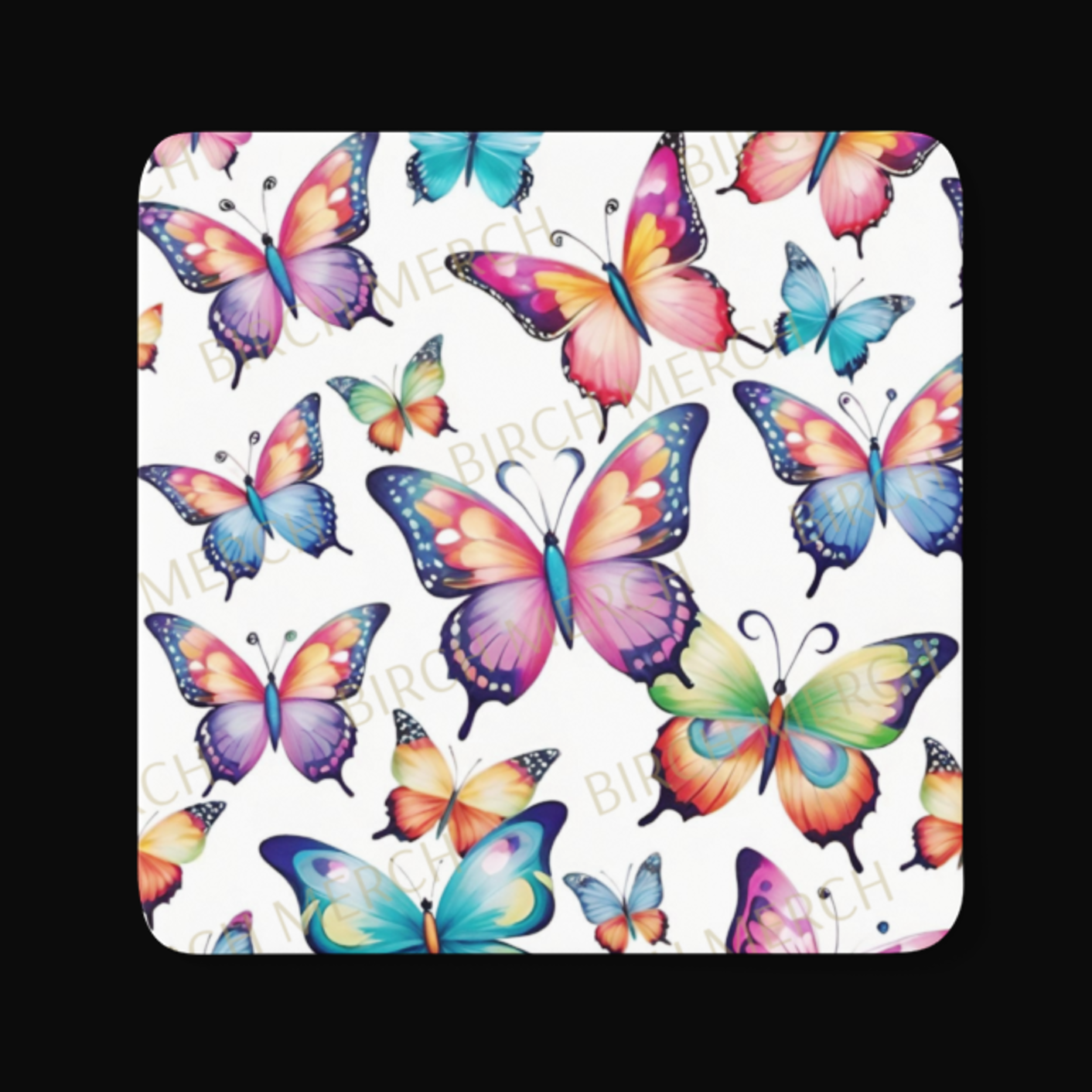 Butterfly Square Coaster 9cm x 9cm Design 2