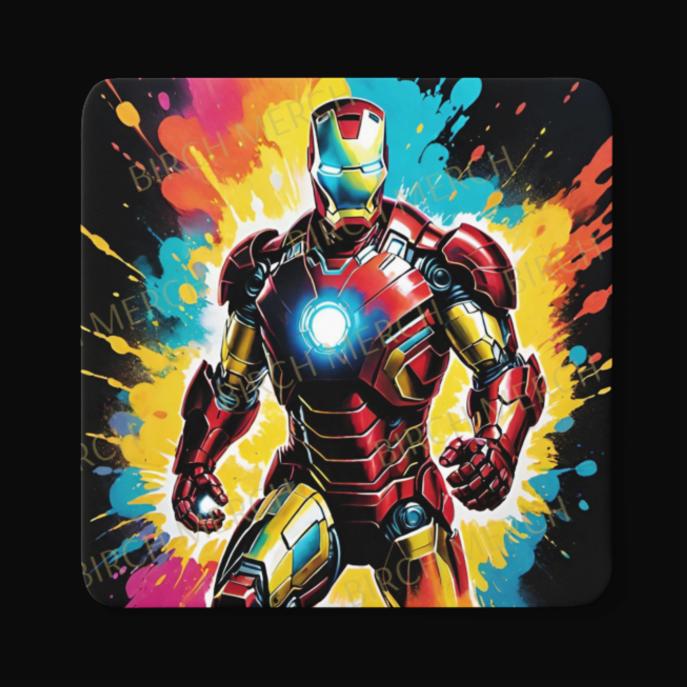 Iron Man Square Coaster 9cm x 9cm Design 2