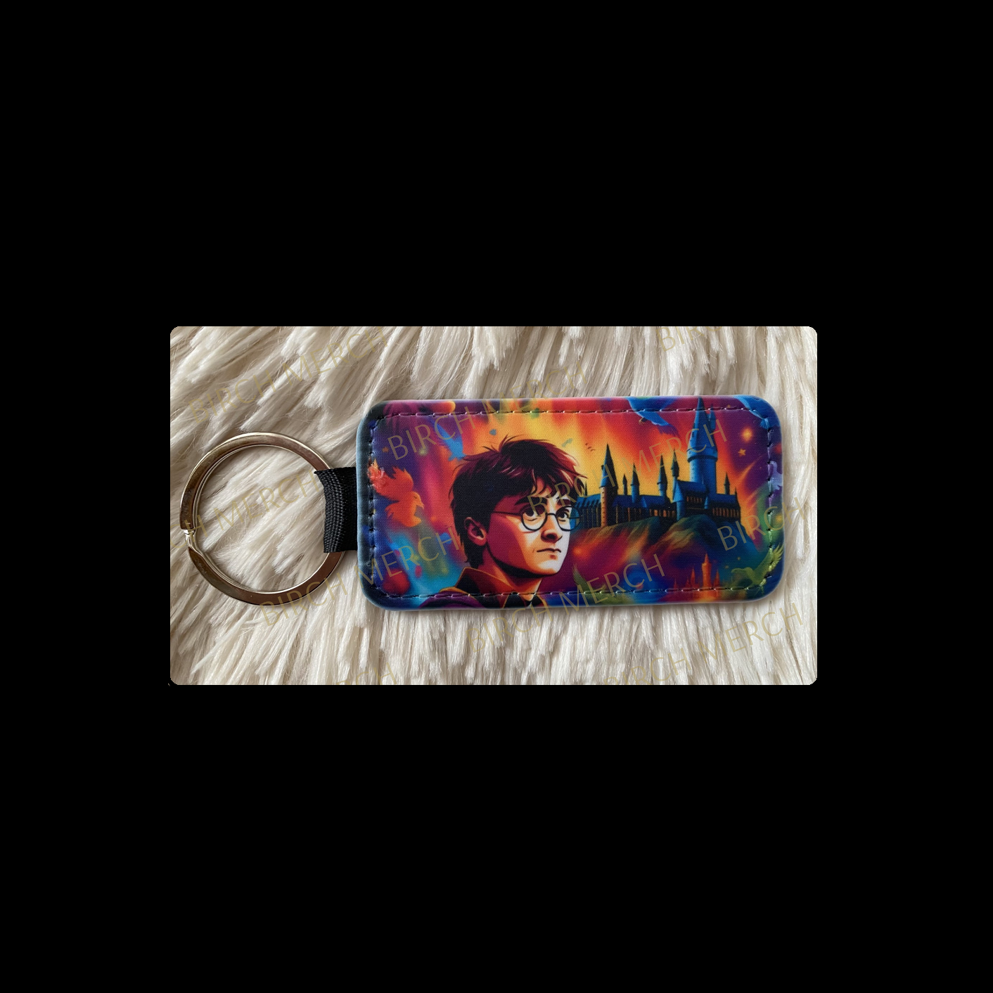 Harry Potter Rectangular Keyring 8cm x 4cm Design 2