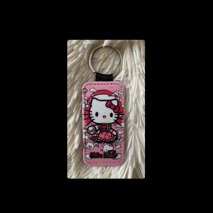 Hello Kitty Rectangular Keyring 8cm x 4cm Design 3