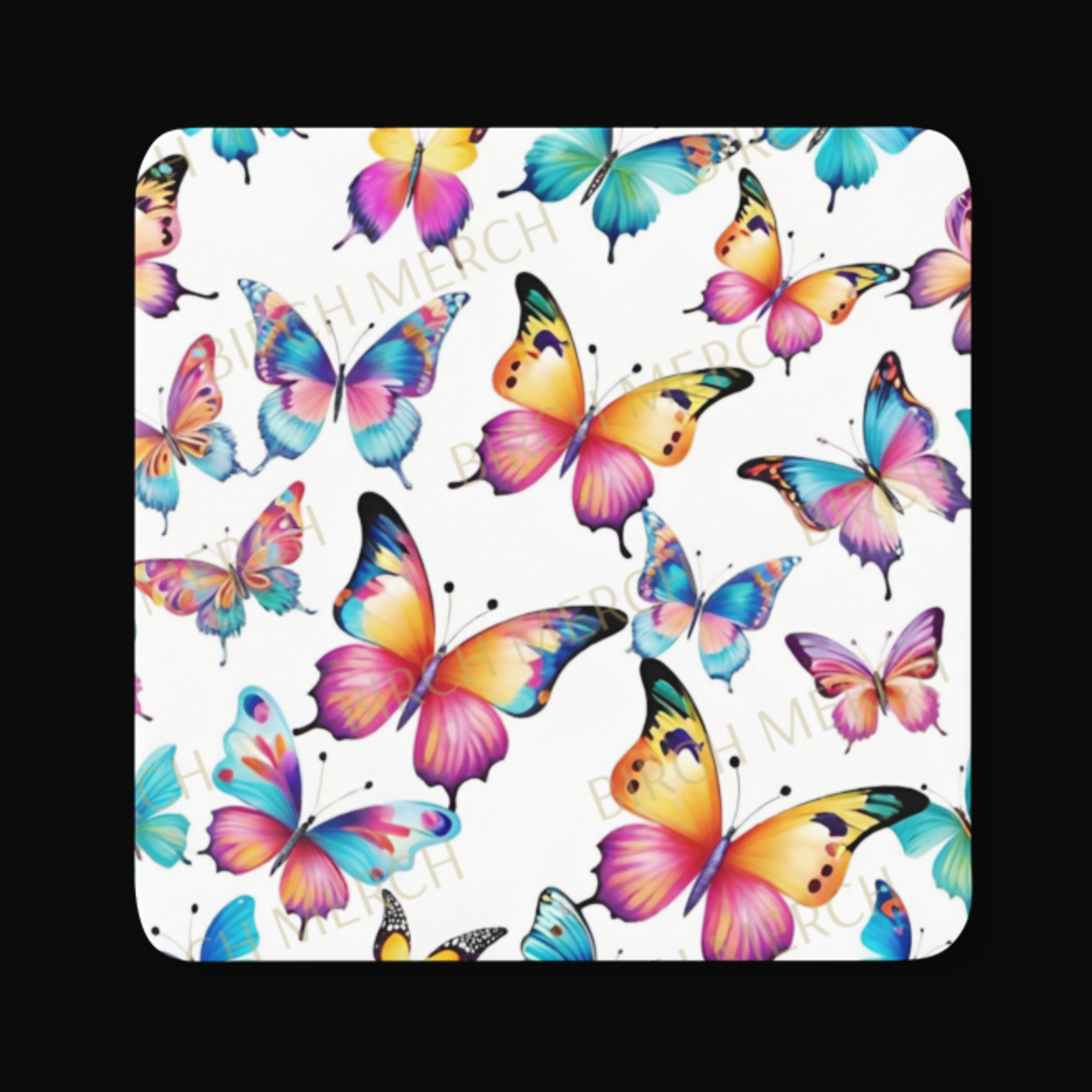 Butterfly Square Coaster 9cm x 9cm Design 3