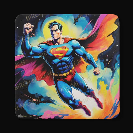 Superman Square Coaster 9cm x 9cm Design 3