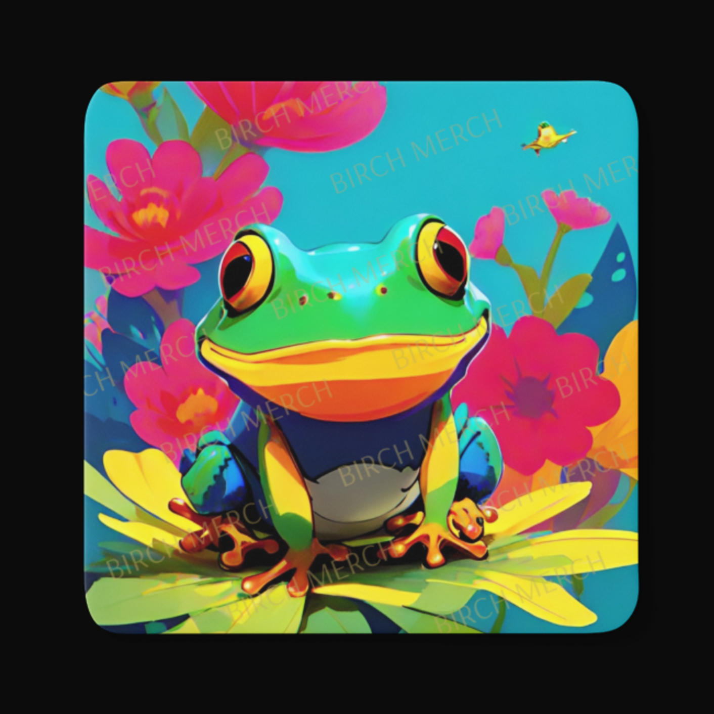 Funky Frog Square Coaster 9cm x 9cm Design 3