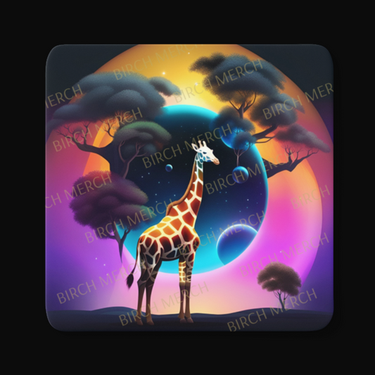 Mystical Giraffe Square Coaster 9cm x 9cm Design 3