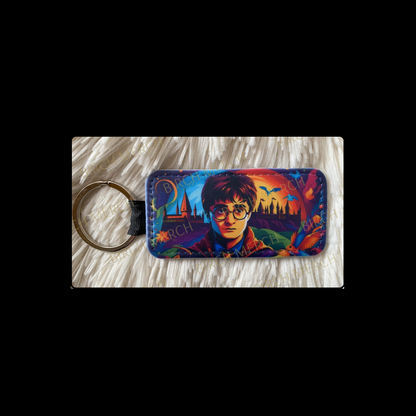 Harry Potter Rectangular Keyring 8cm x 4cm Design 3