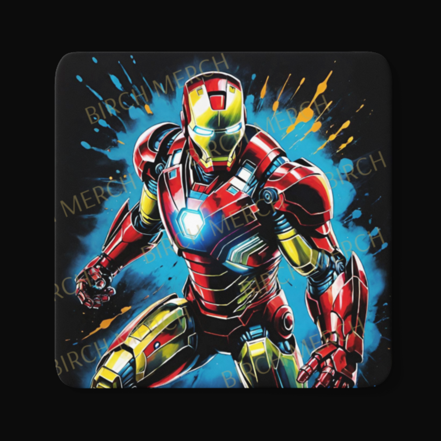 Iron Man Square Coaster 9cm x 9cm Design 3