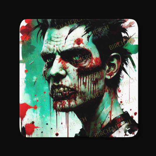 Zombie Square Coaster 9cm x 9cm Style B Design 3