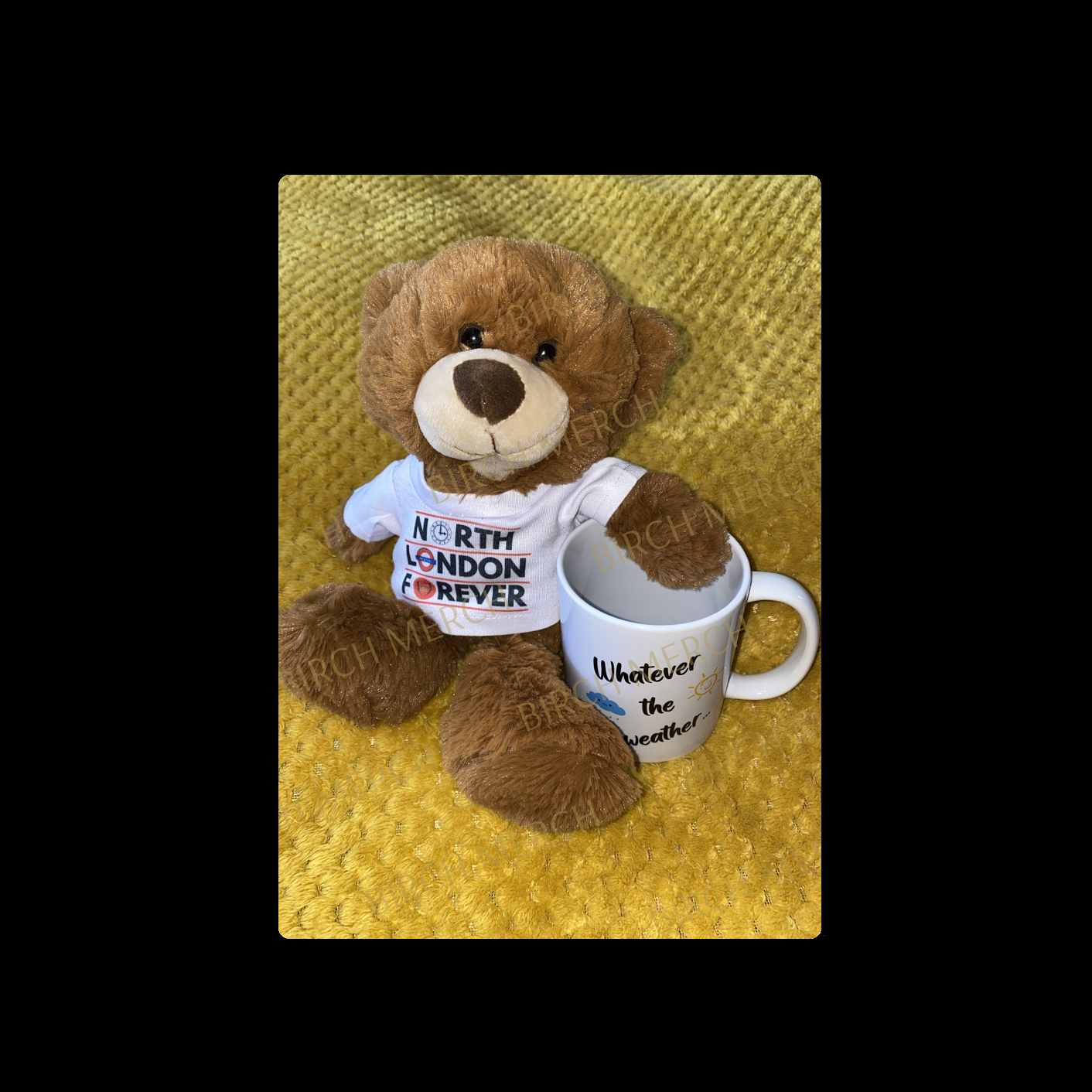 Arsenal North London Forever Soft Toy Dark Brown Teddy Bear & Mug Set