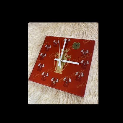 Arsenal Invincibles Team Square Glass Clock 20cm x 20cm